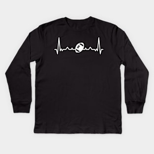 Funny gift American Football Quarterback Receiver Heartbeat T-Shirt Kids Long Sleeve T-Shirt